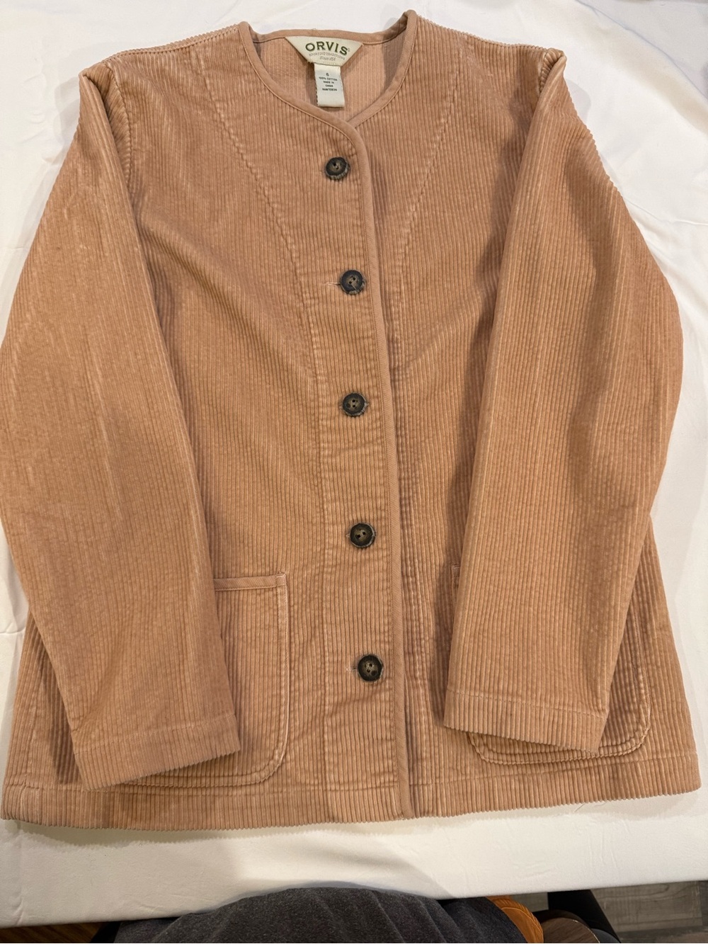 Orvis Women's Corduroy Button Jacket in Dusty Pink-Tan